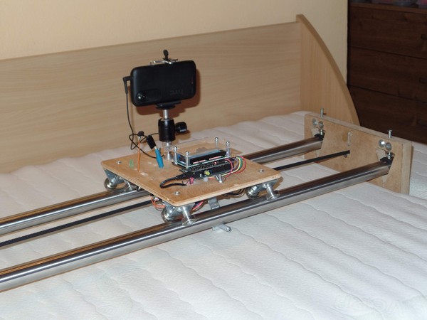 1. version TimeLapse slider & dolly & rail, časozberné video a fotografia, DIY project based on Arduino