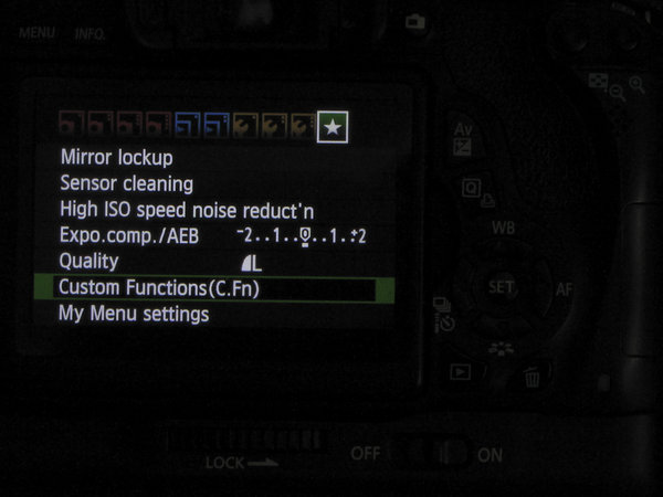 EOS 600D uživateľské menu pridanie funkcie C.Fn pre BBF