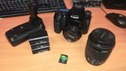 Canon 70D + 18-55mm f/3.5-5.6 is stm + 50mm f/1.8 + grip