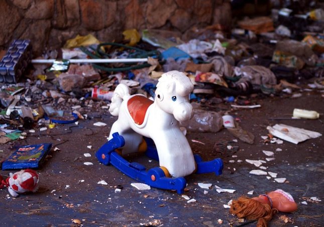 Abandoned rocking horse