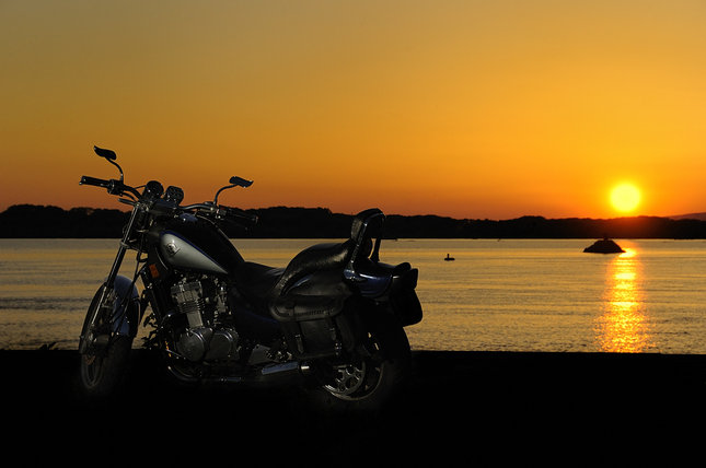 Chopper in the sunset