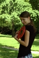 Young girl with frisbee