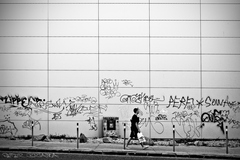 ... walking down the street