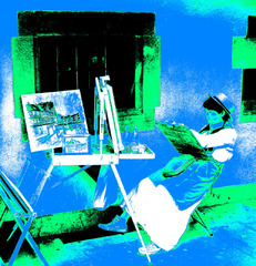 work in blue