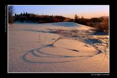 Ice bridge in sunset