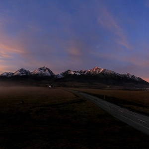 západ slnka nad Tatrami