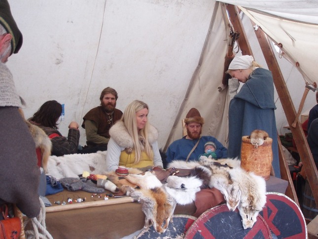 Vikingská rodinka na trhu
