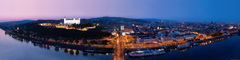 Večerná panoráma Bratislavy