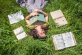 relaxing in the grass