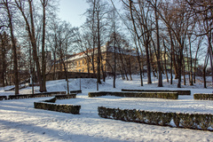 Zima v parku a kaštieľ