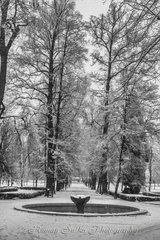 Park v bielom šate.
