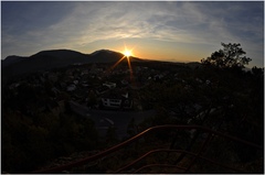 západ cez fisheye
