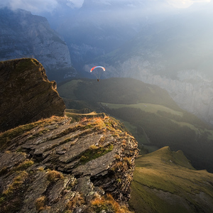 Flying over Lauterbrunnen valley