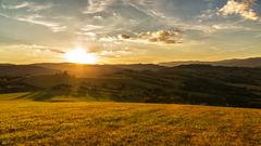 západ slnka nad Breznom