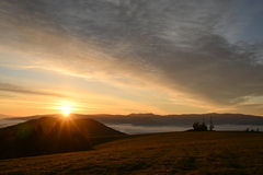 Pleše panoráma - východ slnka