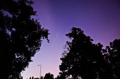 Prelet ISS nočnou oblohou