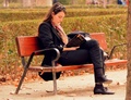 Woman sitting on the bench