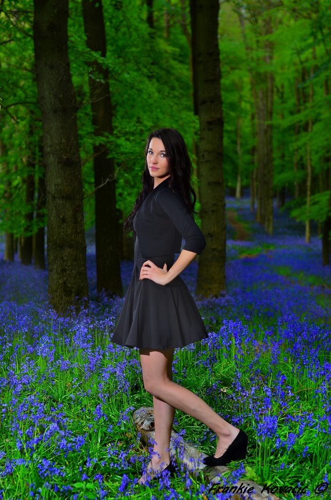 Black Lady in Blue Forest