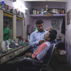 Barber shop in India