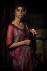 Portrait of woman in mine