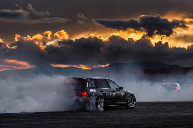 Drift pri západe