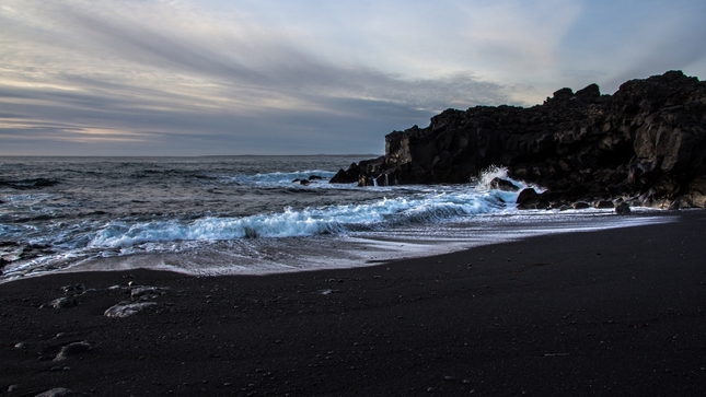 Black beach and blue Iceland