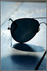black glasses