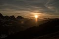 Západ slnka nad Alpami