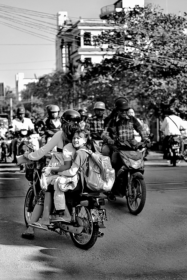 Family on motorbike