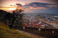 Sunset over Trencin