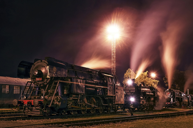 Steam Train In The Night