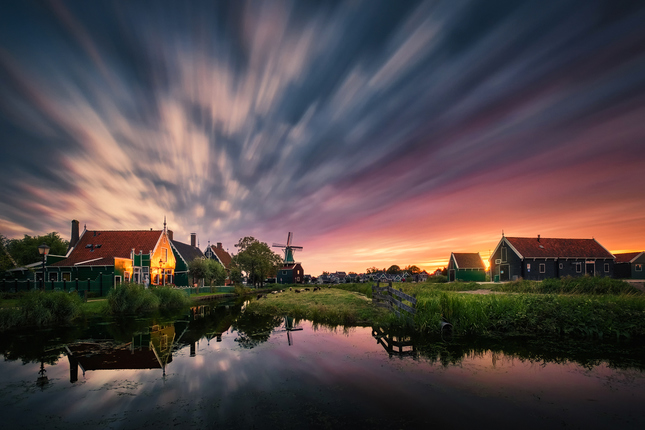 Letný večer v Zaanse Schans