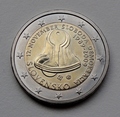 Makro pamätnej euro mince