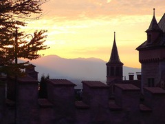 zapad slnka nad jazerom Thun