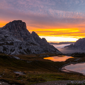 Východ slnka nad Laghi del Piani