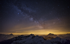 Mléčná dráha v Dolomitech