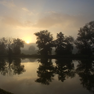 Ráno pri rybníku
