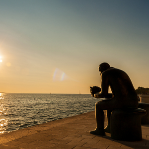 Man and sunset