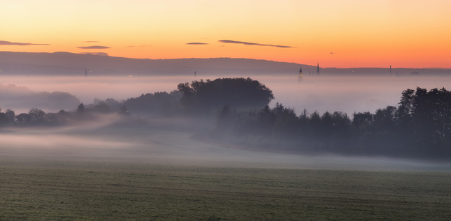 Olomouc v ranní mlze