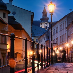večerná Banská Štiavnica