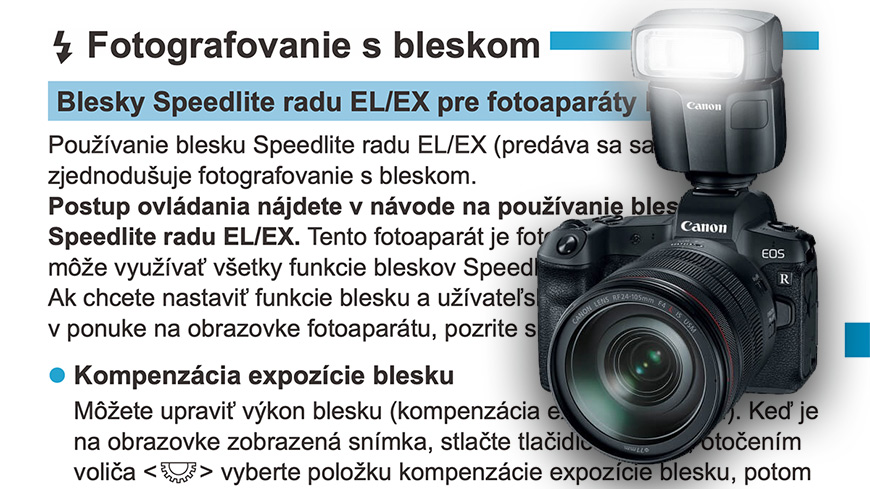Blesky a fotoaparáty Canon EOS R a M