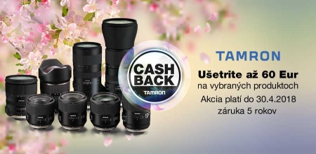 Tamron - Akcia Cash Back Apríl 2018